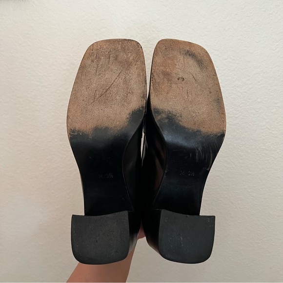 Gucci Vintage Black Leather Loafers Heeled Horse-bit Shoes Size M 3.5 - Picture 10 of 15